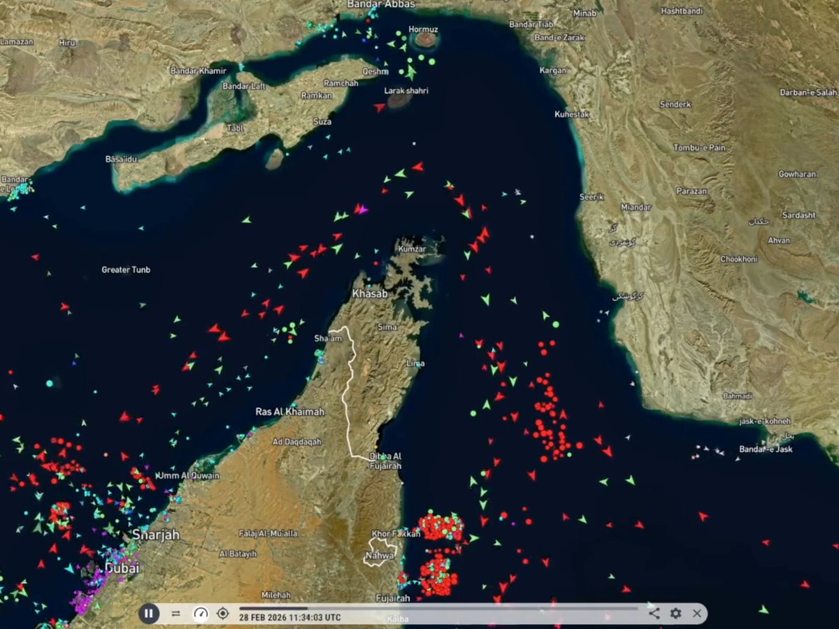 Live ship tracking map Strait of Hormuz February 28 2026