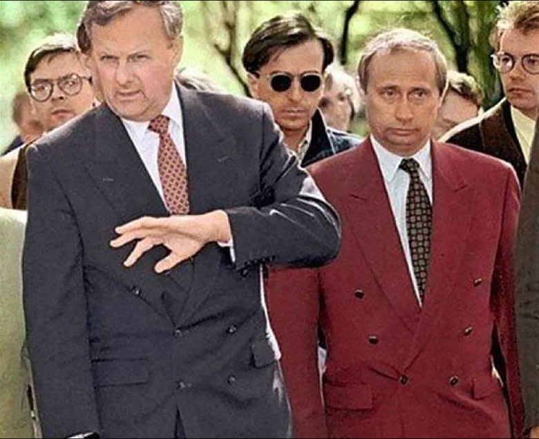 Vladimir Putin with Anatoly Sobchak in St. Petersburg, early 1990s