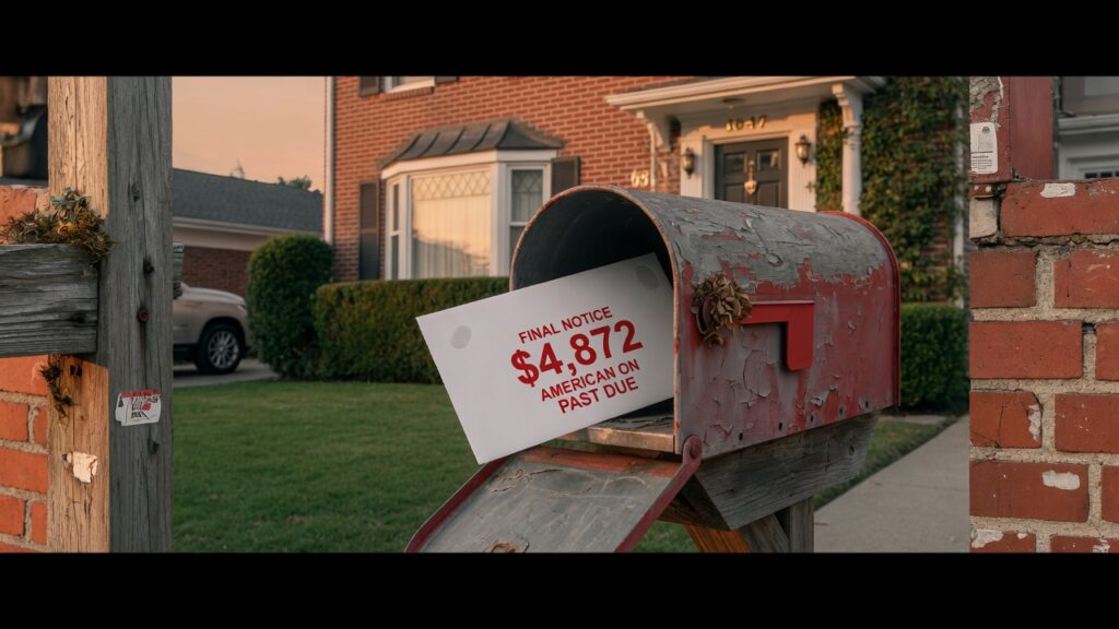 Mailbox with home insurance bill — rising premiums in America