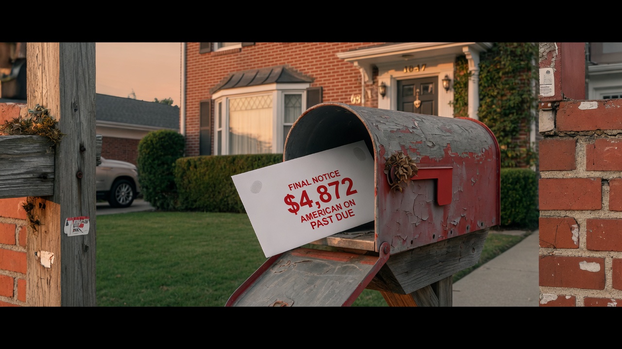 Mailbox with home insurance bill — rising premiums in America