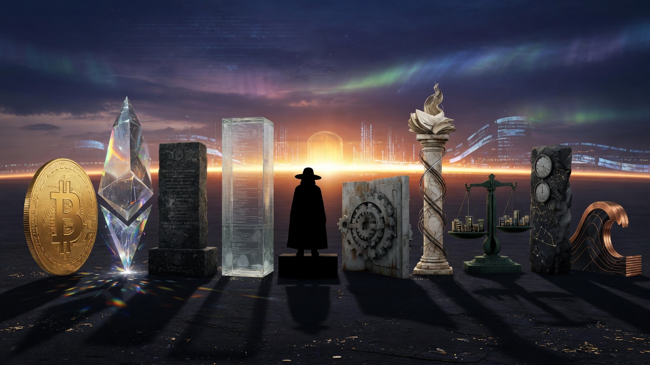 Ten monuments facing the same horizon — different shapes, same direction