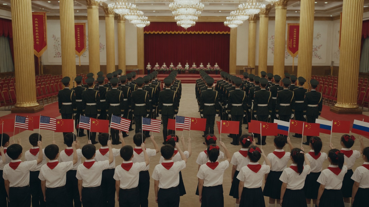 The May 20, 2026 welcoming ceremony in Beijing for Vladimir Putin — staged six days after the identical ceremony for Trump.