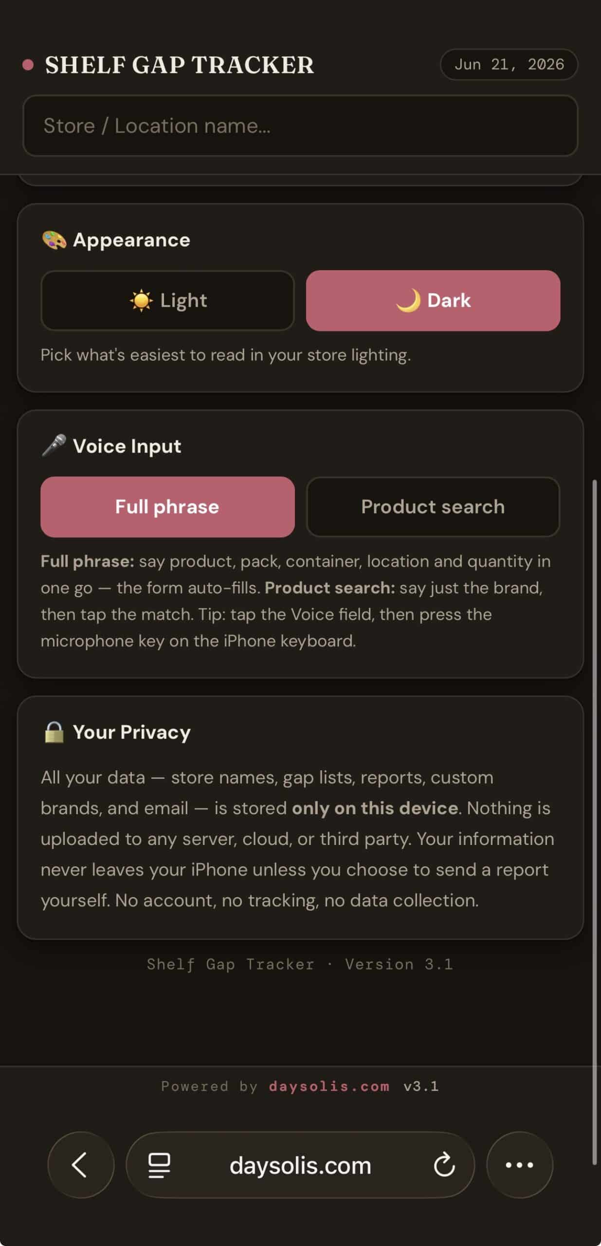 RETAIL INTELLIGENCE Shelf Gap Tracker screen 4